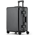 Flight Knight Premium Lightweight Carry On Suitcase - 8 Spinner Wheels - Built-in TSA Lock - Aluminium Frame, ABS Hard Shell Carry on Check in Luggage Highly Durable - Approved for Over 100 Airlines
