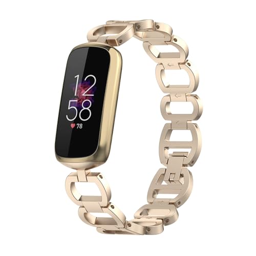 Compatible for Fitbit Luxe Band Adjustable Stainless Steel Parker Link Bracelet Replacement Wristbands Classy Dressy Straps for Luxe Accessories for Women