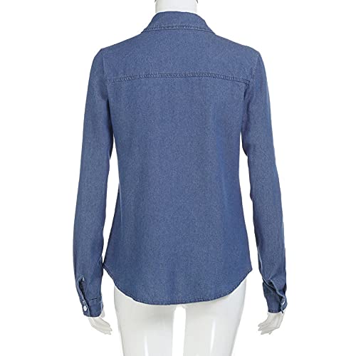 Ansenesna MagliettaCamicia di Jeans da Donna a