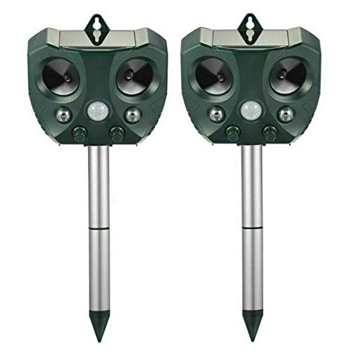 Expulsor de aves 1 / 2pcs del gato del perro ultrasónico de plagas Fox batería repelente de disuasión Repelente de jardín al aire libre Suministros Control de Plagas Apto para granja ( Color : 2PCS )