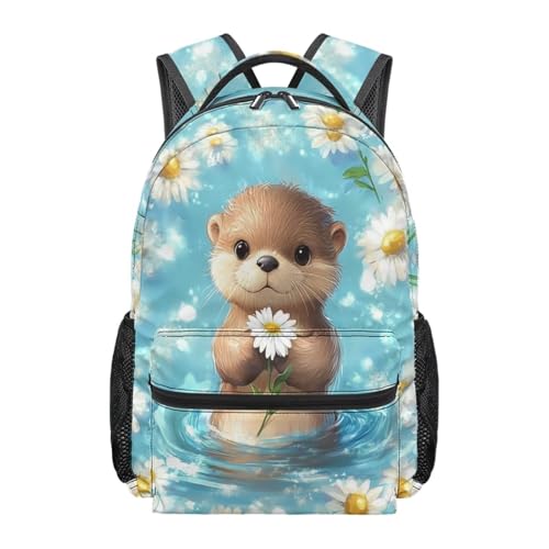 Doojoayie Kids Backpack for Girls -Cute Otter Bookbags Fashion & Large Capacity School Backpack for Girls Lightweight School Bag with Top Band Easy to Carry