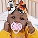 Milidool Lifelike Reborn Baby Dolls Black, 18 Inch Realistic African American Newborn Weighted Baby Dolls That Look Real with Sunflower Clothes Gift Set for Ages 3+