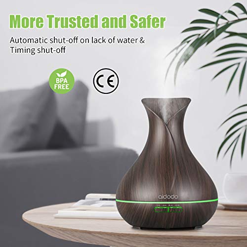 400ml Aroma Diffuser, Diffusoren für ätherische Öle, Aromatherapie- Diffusoren mit 7 LED- Leuchten, 2 Nebelmodi, 4 Timer, 23dB Luftbefeuchter Ultraschall Wasserloser Automatischer Abschaltung-6