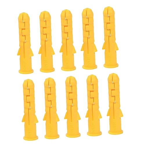 PRETYZOOM 200pcs Plastic Expansion Tube Kit Wall Anchors for Drywall Expansion Bolt Drywall Anchor Kit Concrete Ribbed Anchor for Hollow Wall Plug Drilling Fix Expansion Tubes Yellow