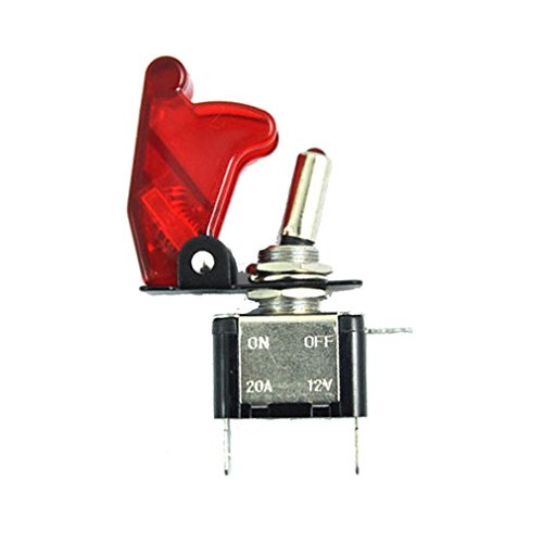 Qiorange 5Pcs Car Red Cover Red Led Toggle Switch #TOP2