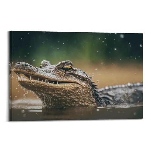 Poster crocodile chambre déco moderne sur toile WALS