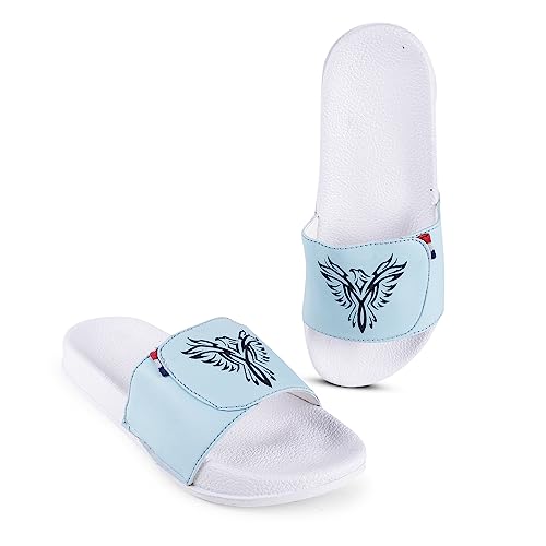 Image of PERY-PAO Mens Comfort Sliders Grey, Sky Blue, Black, White, peach, Neon Green, Olive Green Boys Flip-Flops