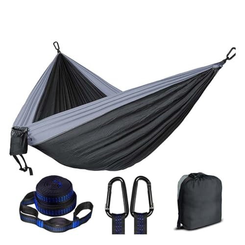 Outdoor Camping Nylon Hammock Sleep Swing Tree Bed Garden Backyard Protable Hammock Chair Hanging Hammock for Terrace, Outdoor(Dark Grey L)