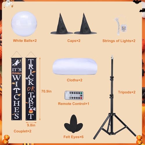 Fantôme d'Halloween réglable avec LED télécommandée pour extérieur - 4
