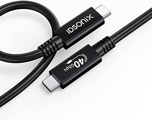 iDsonix USB 4 Cable 1ft Compatible with Thunderbolt 4 Cable, [USB-IF Certified] 40Gbps + PD 100W, 8K@60Hz or Dual 4K@60Hz Display,for MacBook, iMac, Quest Link, eGPU, Thunderbolt Docking Station