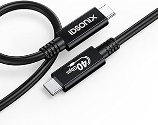 iDsonix USB 4 Cable 1ft Compatible with Thunderbolt 4 Cable, [USB-IF Certified] 40Gbps + PD 100W, 8K@60Hz or Dual 4K@60Hz Display,for MacBook, iMac, Quest Link, eGPU, Thunderbolt Docking Station