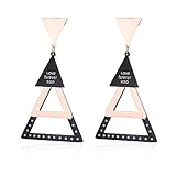 Pendientes de gota triángulo chapados en oro rosa de 18 quilates, acero chapado en oro rosa de 18 quilates, acrílico, sin piedra preciosa, Acero chapado en oro rosa de 18 quilates / acrílico, No es