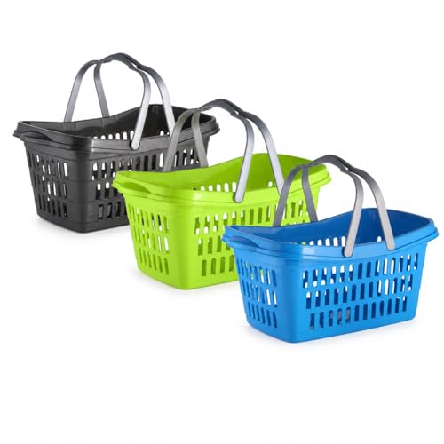Wäschekorb mit Tragegriff 35 L Plastik Wäschesammler Korb...