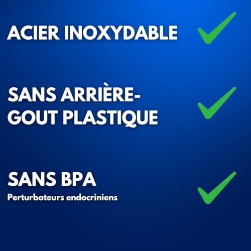 SHAKER proteine 750 ml ? En Acier Inoxydable Avec Compartiment 60 gram pour poudre ? Bouteille Sport ? Sans BPA ? (MULTICOLOR) – Image 5