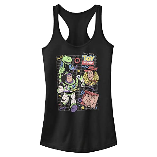 Disney Women's Toy Story 90'S Crew Junior's Racerback Tank Top, Black, Medium #TOP27