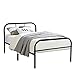 GreenForest Twin Size Bed Frame with Headboard and Stable Metal Slats Boxspring Replacement Single Platform Mattress Base,Black