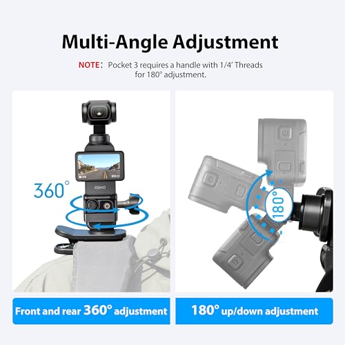 STARTRC PHOTO Osmo Pocket 3 uchwyt na plecak, uchwyt magnetyczny 360°, kompatybilny z do DJI Osmo Pocket 3 /Action 5 Pro