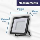 Bright Source LED Floodlight, IP65, 100W, 11500lm, 120° Beam Angle, 6500K Daylight White, Black, with Adjustable Tilt Mounting Bracket & 1m Lead Wire - Image 8
