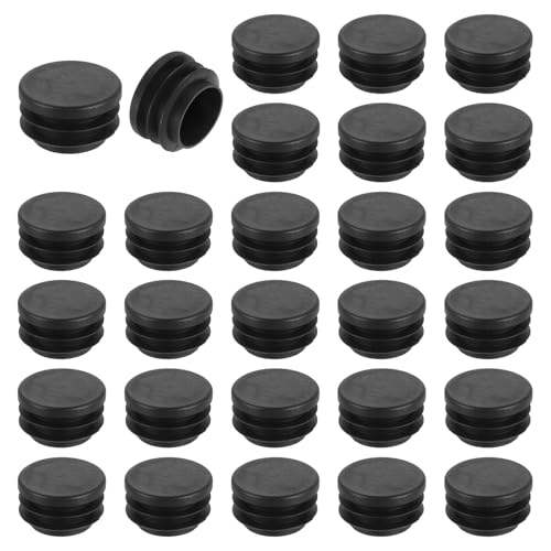 uxcell Round Plastic Plug,35mm(1.38") OD Furniture Leg Pipe Insert 48Pcs