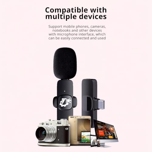 Image of GADGETSWEAR New K8 Furry Wireless Clip-On Lavalier Microphone for Android Type-C & iOS, Bluetooth Collar Mic with Fur Noise Reduction for Vlogging, YouTube, Podcasting Recording, Live Streaming