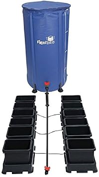 AutoPot easy2grow 12 وعاء النظام مع 2.2 جالون الأواني و 25 جالون FlexiTank - الذاتي-الماء، الجاذبية-تغذية نظام الزراعة المائية، داخلي، أسود