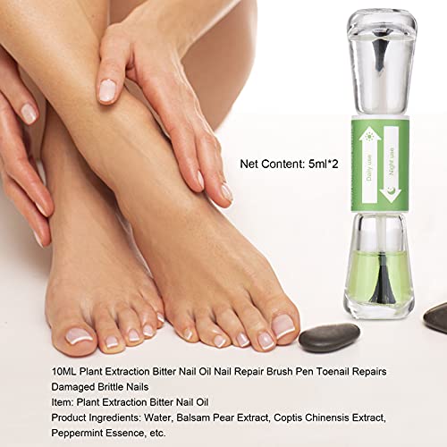 Montloxs 2-in-1 10 ml plantenextractie-olie voor bittere nagelreparatiekwasten pen effectieve behandeling nagelschimmel… - Afbeelding 3