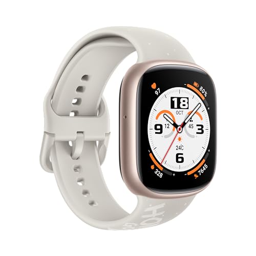 Image of HONOR Watch 4 Smart Watch, Bluetooth Call, 1.75 Inch AMOLED 60Hz Display, Silicone Band for Men, 97 Workout Modes, 5ATM Waterproof, Heart Rate and Sleep Monitor, 14 Days Battery Life, 1.75 inch, Modern