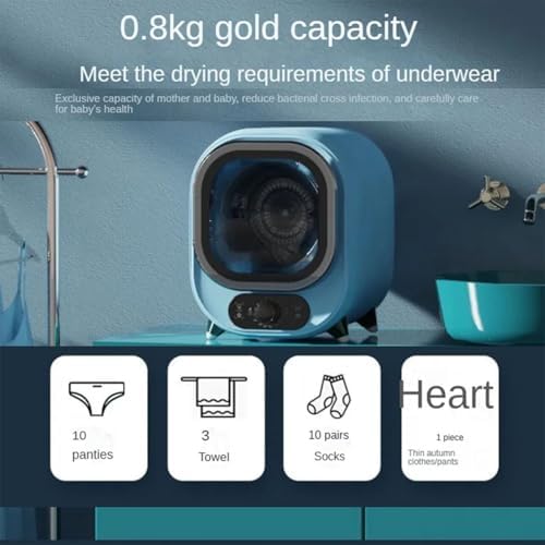 Compact Mini Tumble Dryer 0.8KG, 300W Stainless Steel, 180mins Timer, 2 Heat Settings, Portable Clothes Dryer for Small Spaces, Ideal for Apartments (Brown)