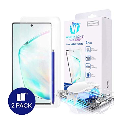 Galaxy Note 10 Screen Protector, [Dome Glass] Full 3D Curved Edge Tempered Glass Shield [Liquid Dispersion Tech] Easy Install Kit for Samsung Galaxy Note 10 and Note 10 5G - Two Pack