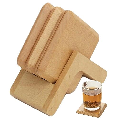 Dessous de verre en bois avec support isolant pour café - 7
