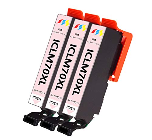 EPSON インクカートリッジ 70L エプソンIC70L互換ICLM70L ライトマゼンタ 3本セット 増量版 対応機種: EP-306 EP-706A EP-806AW EP-976A3 EP-775A EP-775AW EP-776A EP-805A EP-805AR EP-805AW EP-806A EP-806AB EP-806AR EP-905A EP-905F EP-906F