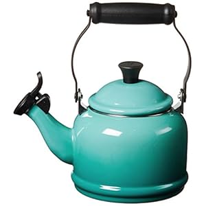 Le Creuset Enamel On Steel Demi Tea Kettle, 1.25 qt., Caribbean