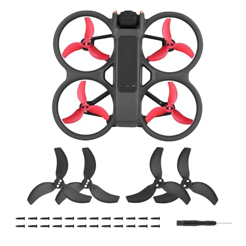 8Pcs Avata 2 Propellers Accessories, Replacement Blades Prop with Screws Tool for Avata 2 fly more kit(4 Pcs Black+4 Pcs Red)