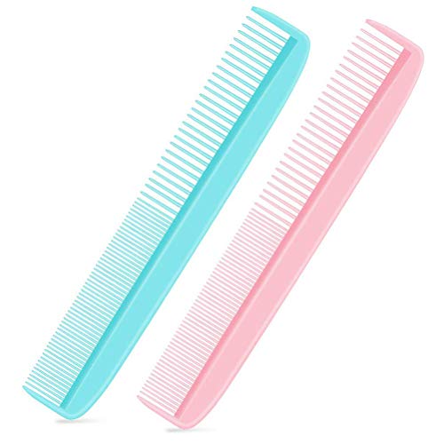 2 Pack Anti-static Professional Styling Comb Hairdresser Barber Comb - 7 Inch Coarse/Fine Tooth Rake Comb