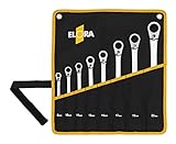 Satz-Maulschlüssel mit Ringratsche, umschaltbar, 8-teilig 8-22 mm, 204JS 8MT