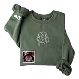 GodLover Custom Dog Mom Embroidered Sweatshirt, Personalized Pet Portrait Line Art Hoodie, Minimalist Dog Face Crewneck, Gift for Women, Pet Lovers, Birthday, Christmas