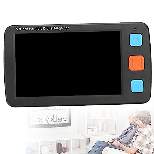 Bärbar Digital Förstoringsglas, 5,0 Tum HD Lcd-Skärm Elektroniska Synhjälpmedel, Handhållen Läsförstoring, 4x/8x/16x/24x/32x Gångers Förstoring, 17 Färglägen, För Svagsyn, äldre,Black