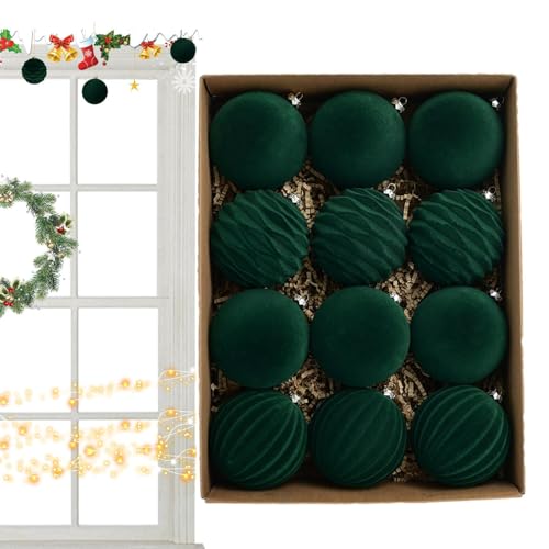 Boules de Noël floquées incassables et légères de 7,9 cm pour branches et rampes - 5