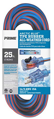 Prime Lt530725 Heavy Duty 25-Foot Artic Blue All-Weather Tpe Extension Cord #TOP1