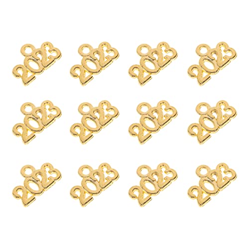 USHOBE 100 Stücke 2023 Jahr Charme Anhänger Neues Jahr Schmuck Charms für Diy Schmuck Herstellungbarungen Cover