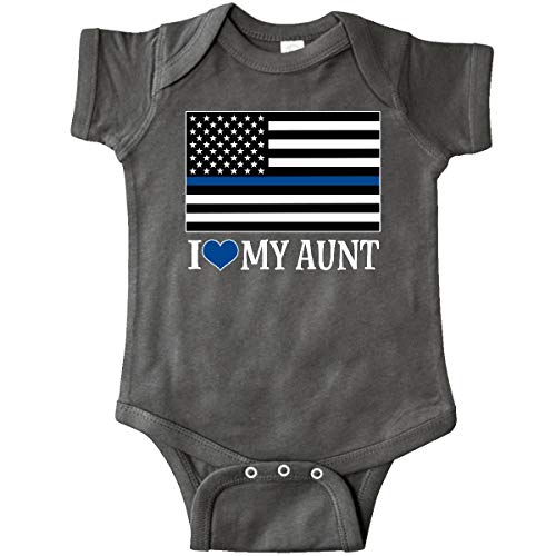 inktastic Police Law Enforcement Aunt Infant Creeper 6 Months Charcoal Grey