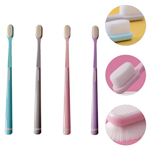 Toyvian 4 Peças de Escova de Dentes Extra Macia Escovas de Limpeza Oral Micro Escova de Dentes Manua