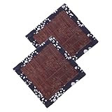 ibasenice 2 Piezas Alfombrillas para Macetas de Bambú Cojines Antideslizantes para Plantas de Interior y Exterior Diseño Japonés Protectores de Superficies Resistentes Arañazos Accesorios