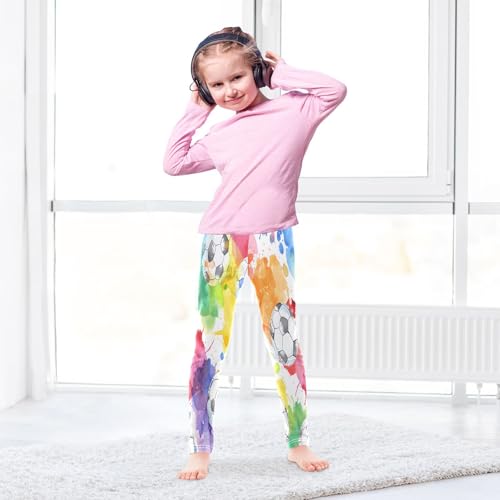 Bolaz Toddler Girls Leggings Printed Yoga Pants Leggings Soccer Watercol for Kids4