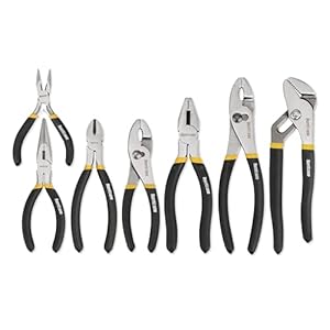 HURRICANE 7 Pieces Pliers Set, 8 inch Groove Joint Pliers, 8 inch Slip Joint, 7 inch Linesman, 6 inch Slip Joint, 6 inch Diagonal, 6 inch Long Nose, Mini Long Nose, for DIY & Home Use