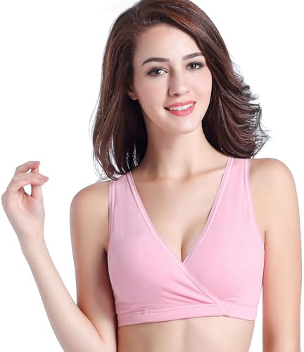 Image of CAKYE 3 Pack Maternity Nursing Sleep Bra Breastfeeding Cotton Bralette