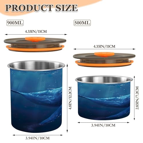 Recipiente Hermético de Acero para Café 500ml Blue Whale miniatura 2