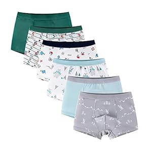 Oliked Jungen Boxershort Kids Serie Für Kinder Weiche Baumwollene Unterwäsche(Packung mit 6 Stücken)