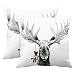 Emvency Decorative Throw Pillow Cover Square Size 20x20 Inches Fun Christmas Funny Sketch Of Big Smiling Moose Winter Pillowcase With Hidden Zipper Decor Cushion Gift For Holiday Sofa Bed