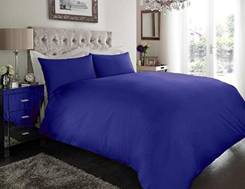 Crescent Collection Plain Duvet Cover With Pillowcase Percale Quilt Cover Bedding Set (Burgundy, Single)